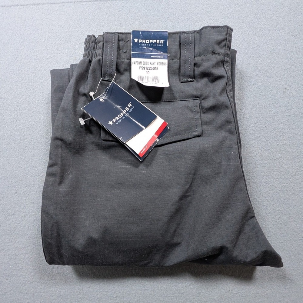 Propper Uniform Slick Pant Women's Size 10 Grey‎ Ripstop Tactical Unhemmed